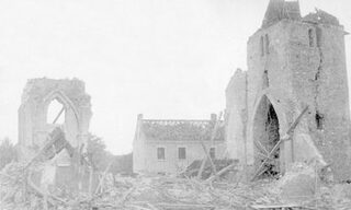 Trümmer der Schleidener Kirche 1943